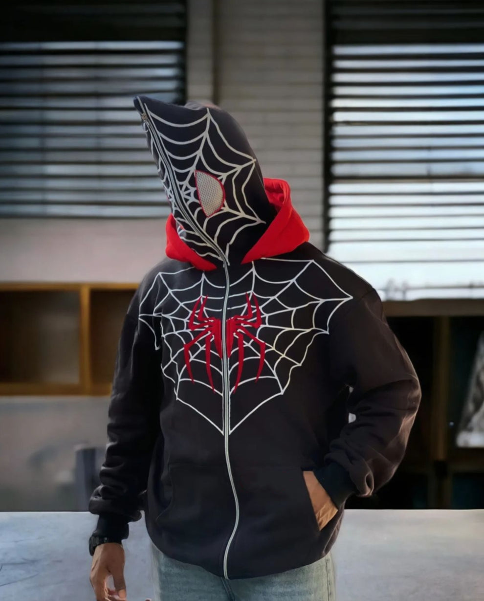 Unleash Your Spidey Style: Mercywear Double Cap Spider-Man Hoodie - Prime Fitz