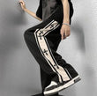 Y2K Harajuku Cross Print Baggy Track Pants – Wide Leg Streetwear Vibes - Prime Fitz