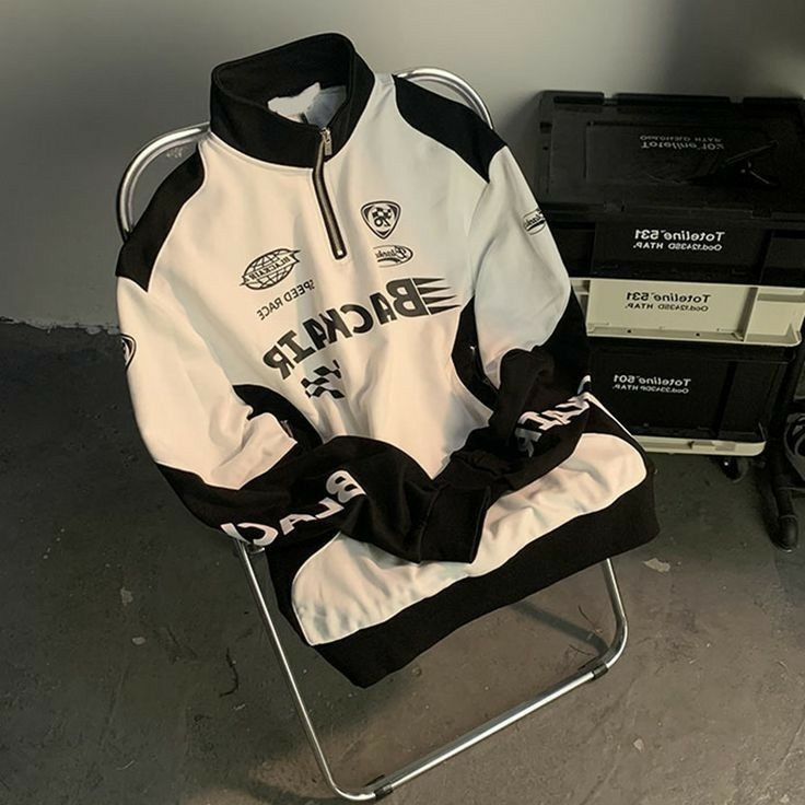 Blackair Racer Half-Zip Fleece Sweatshirt - Y2K Streetwear Style - Prime Fitz