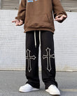 Aesthetic Cross Baggy Straight Fit Track Pants - Iconic Street Style - Prime Fitz
