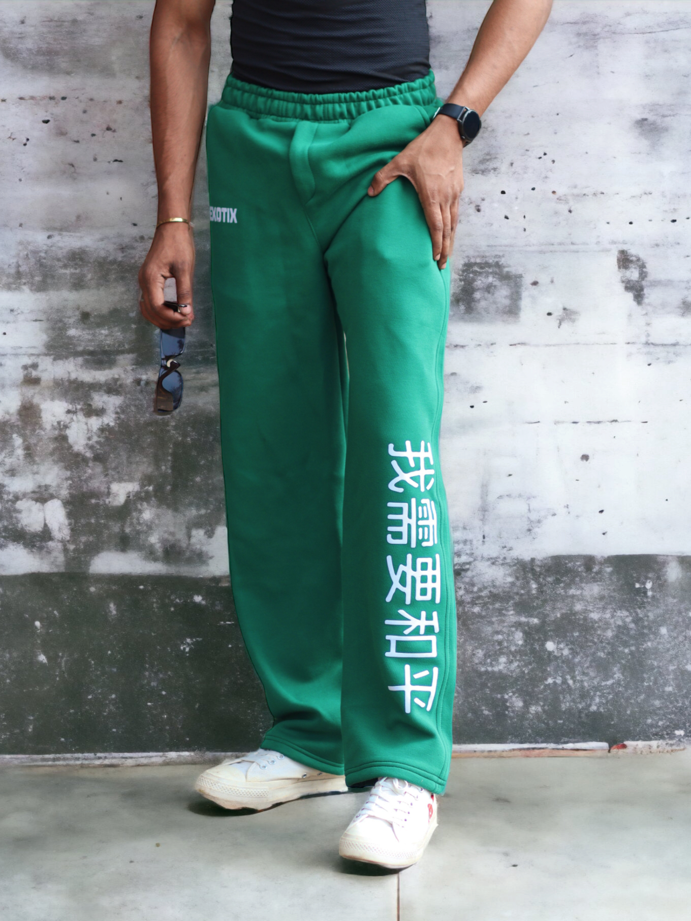 GREEN BAGGY STYLE TRACKPANT - Prime Fitz