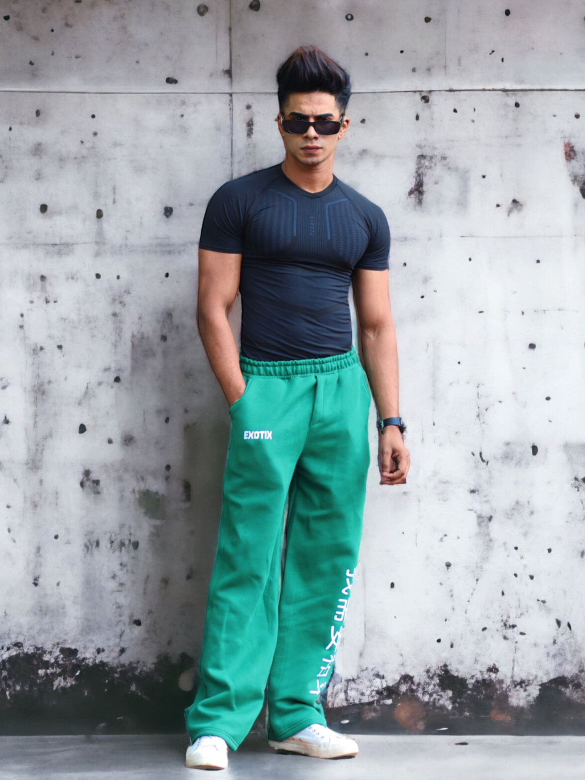GREEN BAGGY STYLE TRACKPANT - Prime Fitz