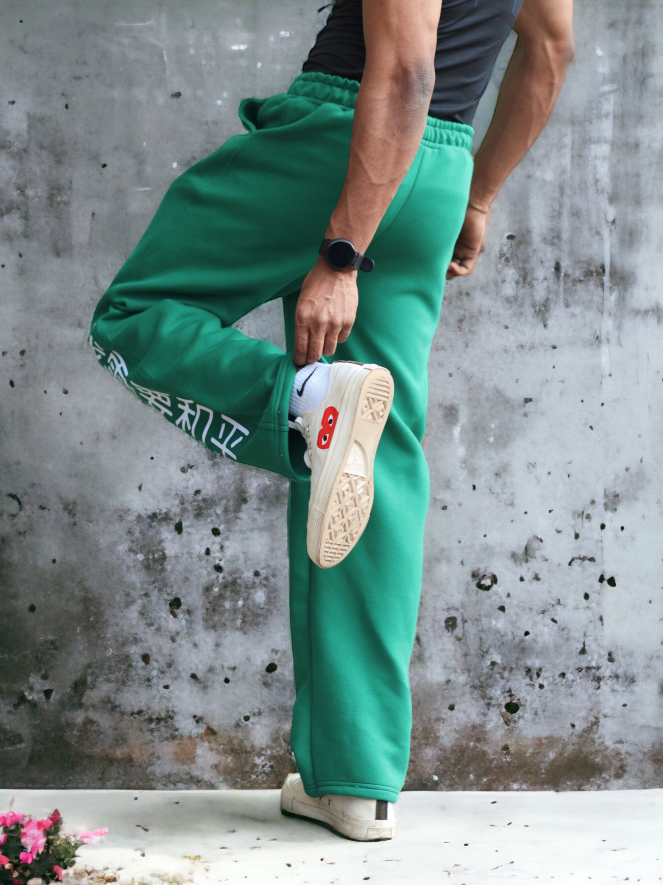 GREEN BAGGY STYLE TRACKPANT - Prime Fitz