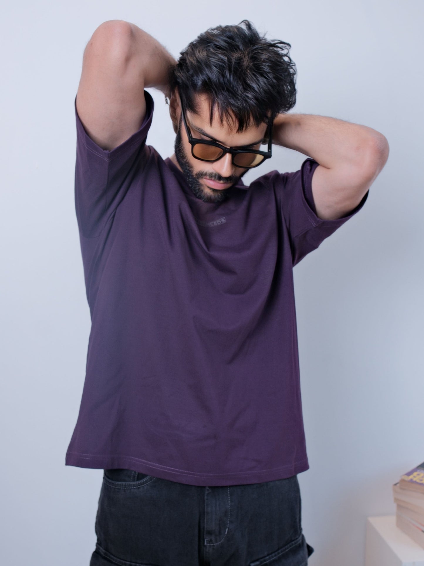 Everyday Oversized Tee - Eggplant Purple