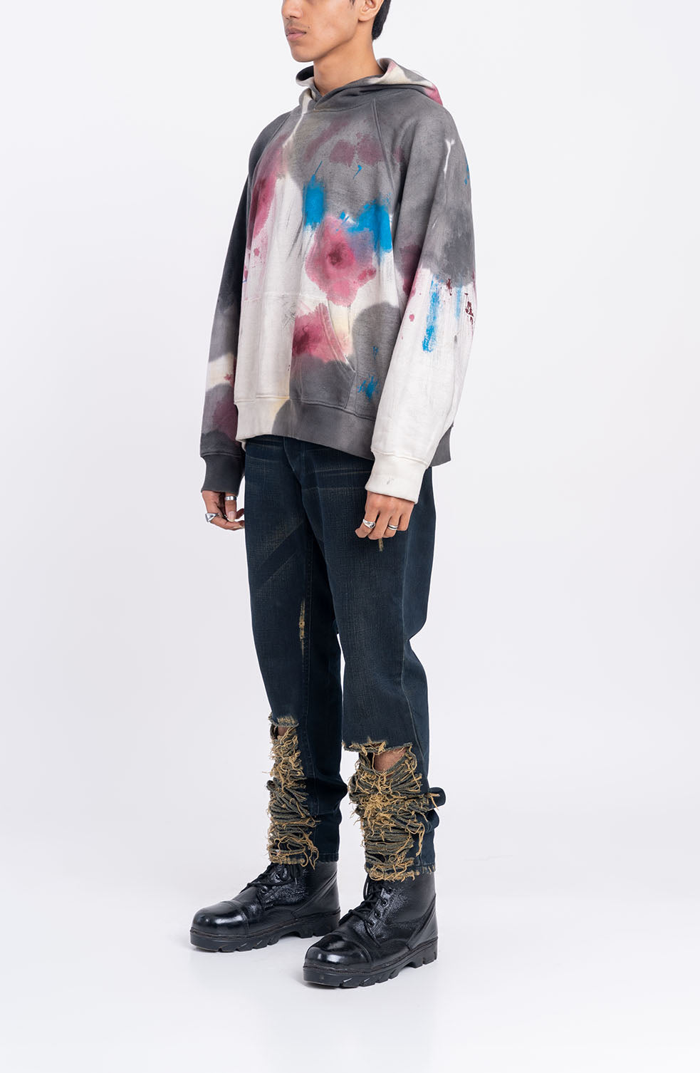 Huemn Blood Washed Hoodie (White)