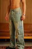 Light Wash Workwear Cargo Jeans