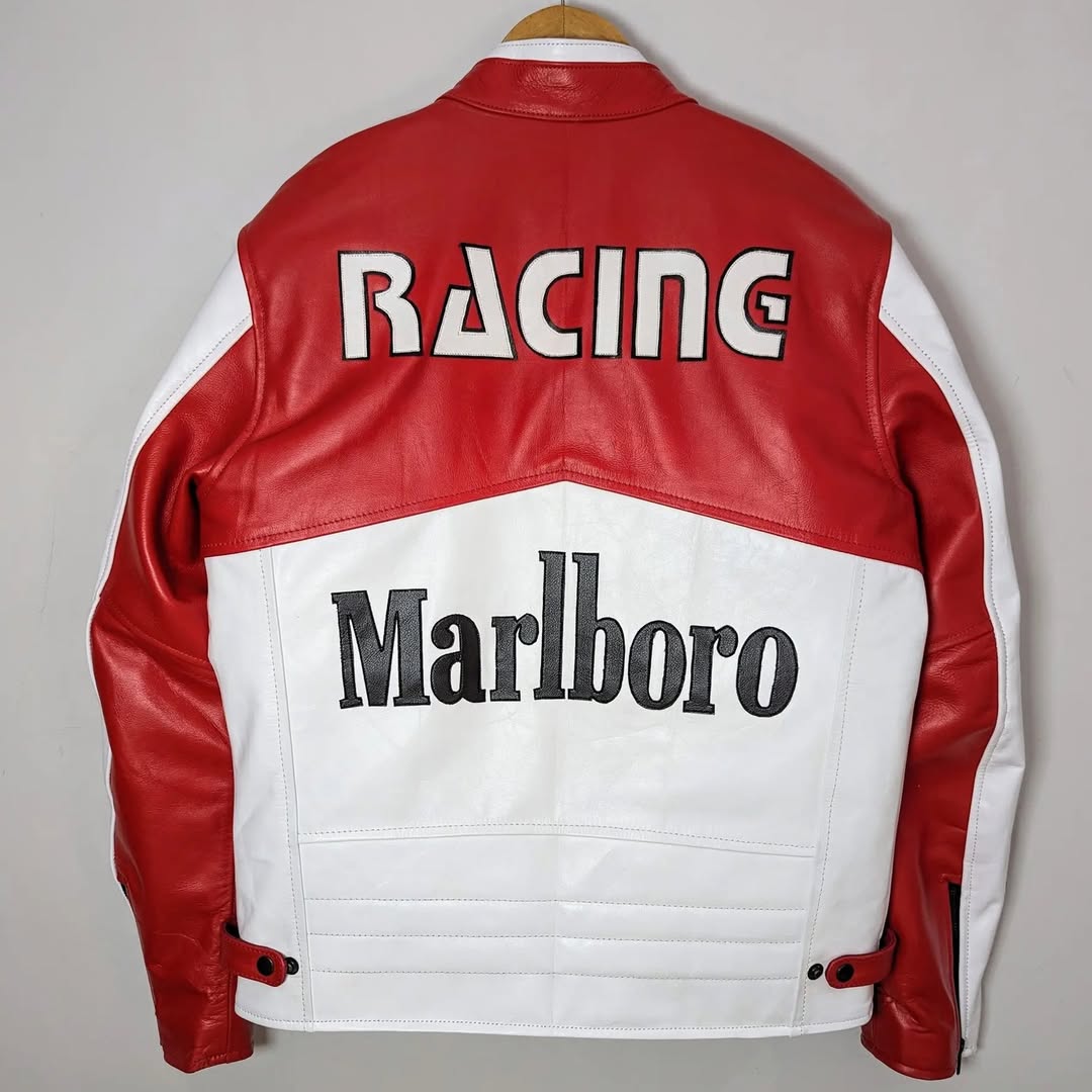 Marlboro Vintage Racing Pure Leather Jacket | Classic F1 Streetwear - Prime Fitz