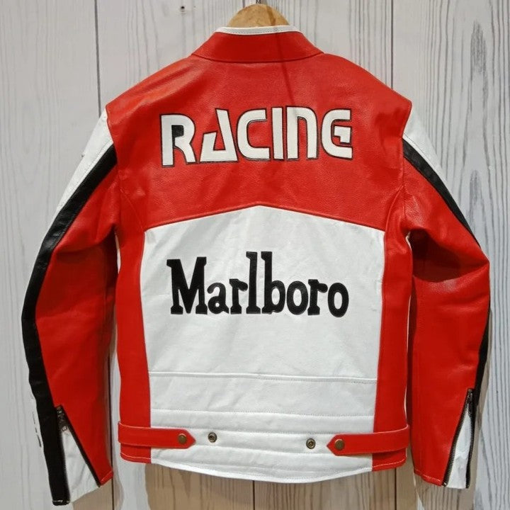 Marlboro Vintage Racing Pure Leather Jacket | Classic F1 Streetwear - Prime Fitz