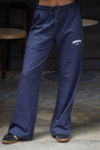 Marine Blue Wide-Leg Sweatpants