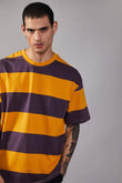 Musty Plum Striped Heavyweight Oversized T-Shirt