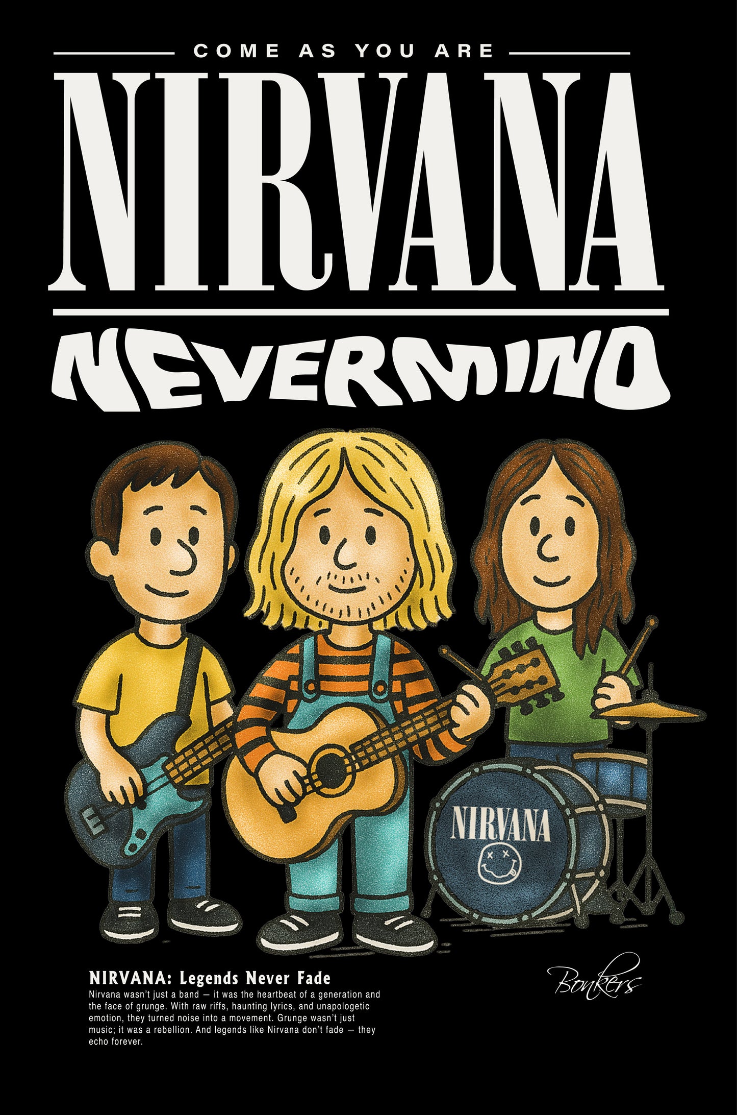 Come As You Are Black Oversized T-shirt