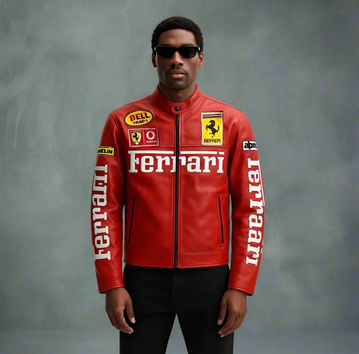 Ferrari Red Leather Racing Jacket – Iconic F1 Streetwear by Mercy Wear - Prime Fitz