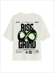 All Day Not-White Oversized Tee - Rise And Grind
