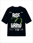 All Day Black Oversized Tee - Rise And Grind