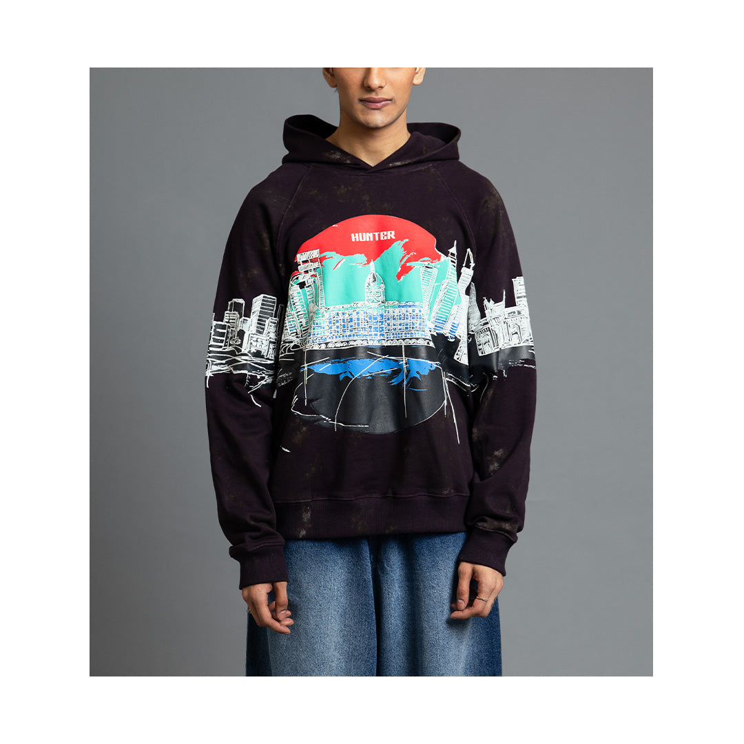 Royal Enfield Hunter 350 x HUEMN Hoodie (Dark Purple)