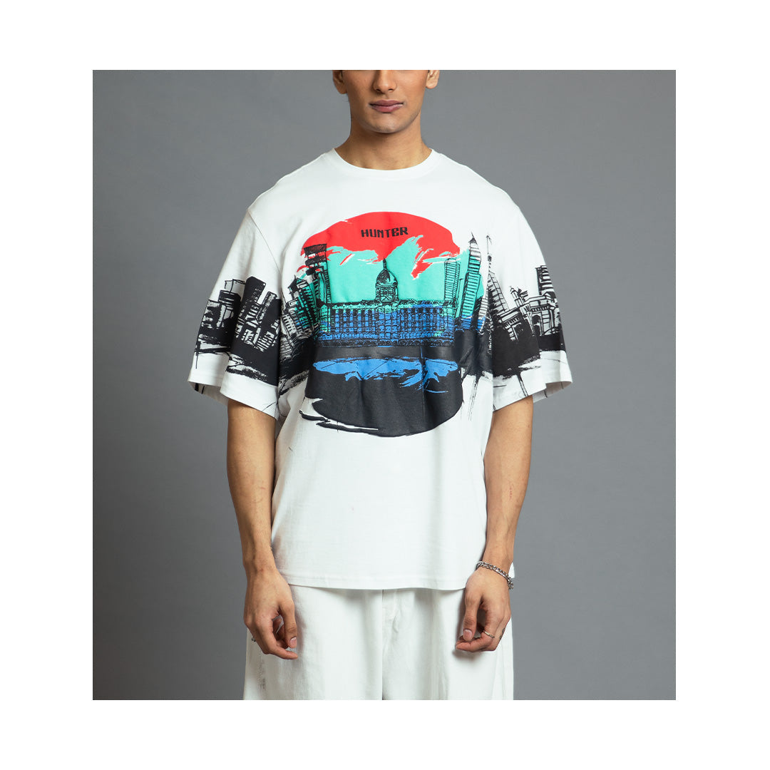 Royal Enfield Hunter 350 x HUEMN T-shirt (White)