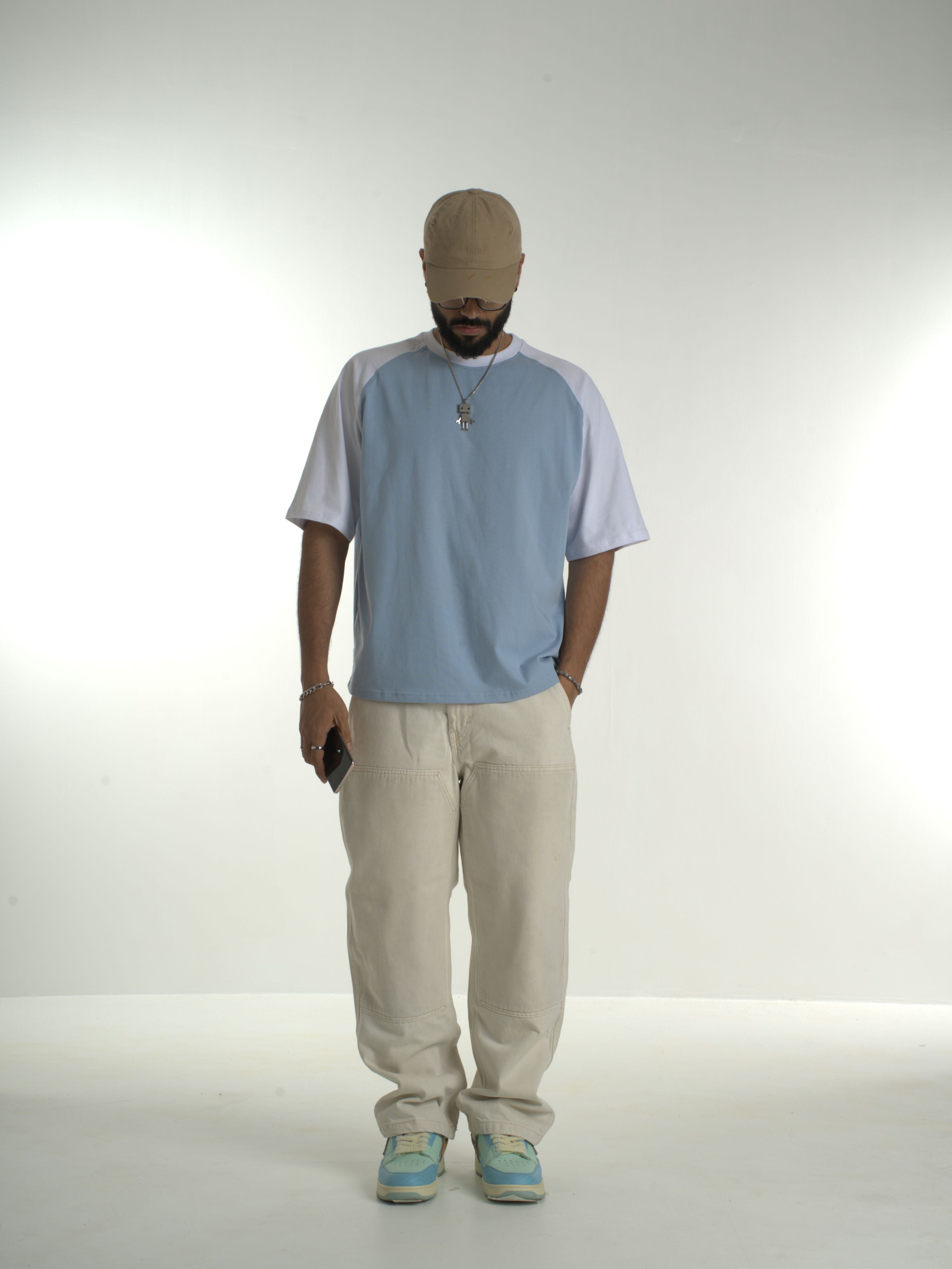 Half Sleeve Raglan Tee - Sky Blue