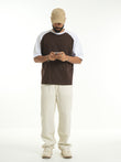 Half Sleeve Raglan Tee - Brown