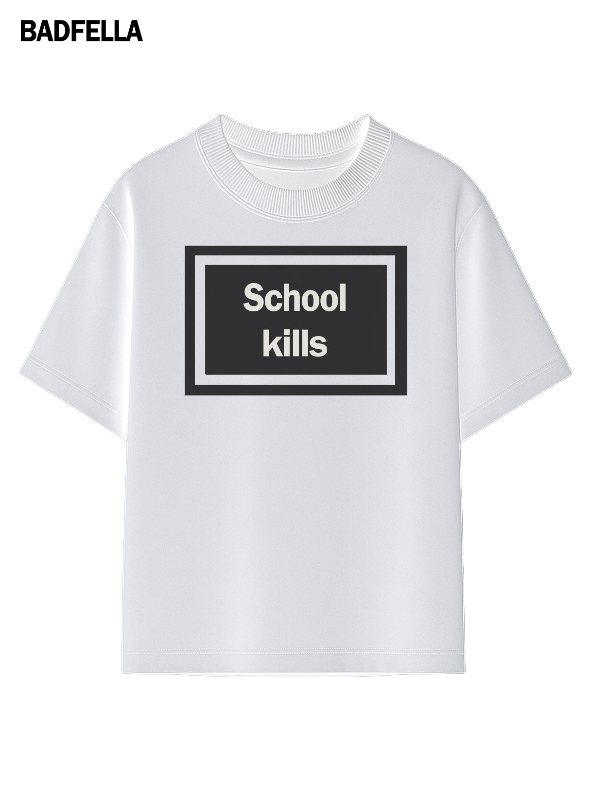"School Kills" iconic oversized tee ft. Rihaana - Prime Fitz