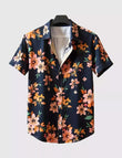 Navy Floral Printed Men's Shirt Half Sleeves Exclusive Summer Edition - Prime Fitz