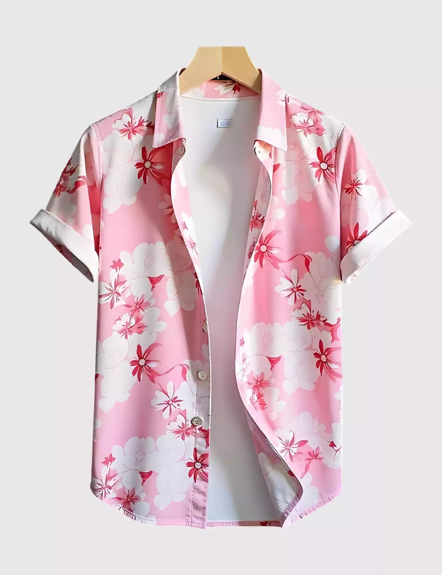 Pink Floral Men's Shirt Half Sleeves Exclusive Summer Edition - Prime Fitz