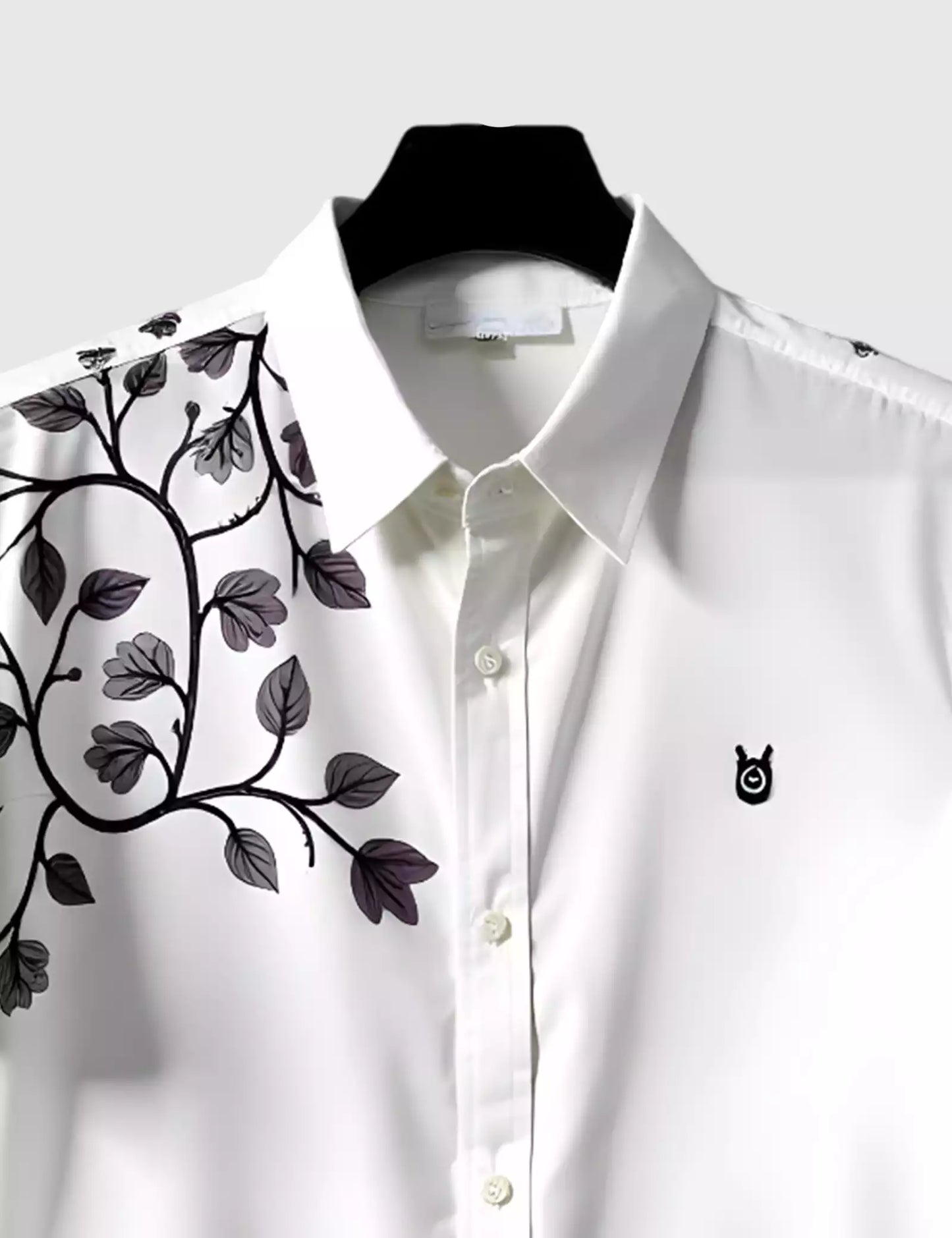 White Leafs Printed Men's Shirt Half Sleeves Exclusive Summer Edition - Prime Fitz