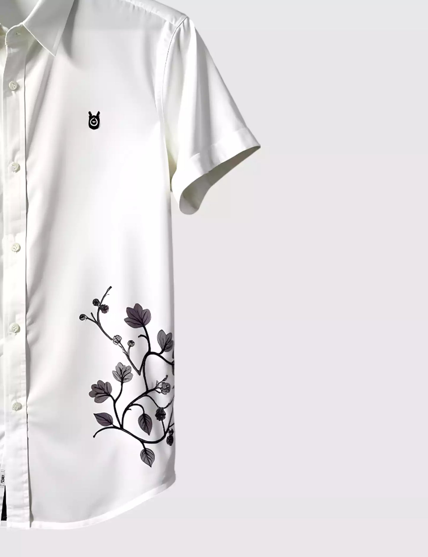 White Leafs Printed Men's Shirt Half Sleeves Exclusive Summer Edition - Prime Fitz