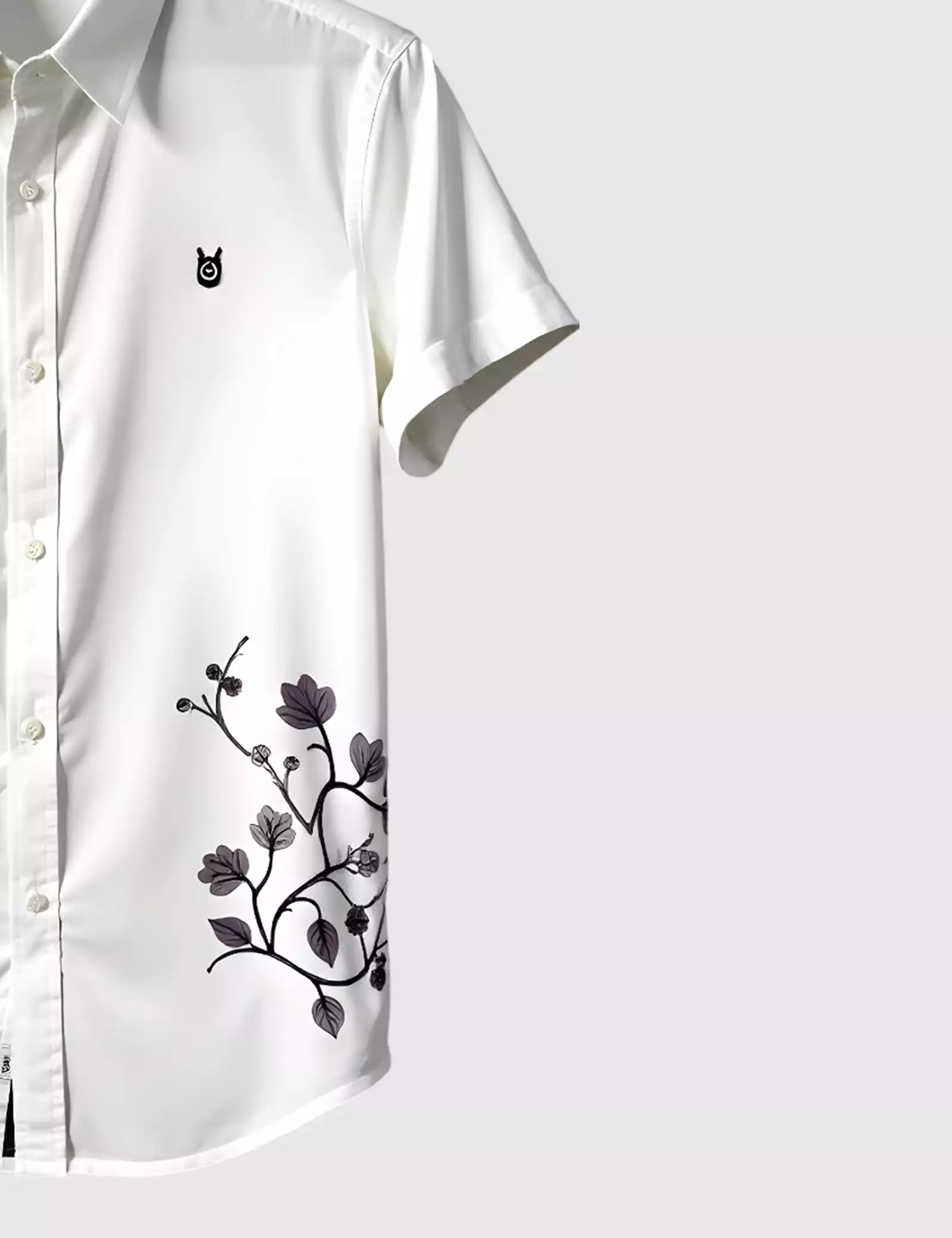 White Leafs Printed Men's Shirt Half Sleeves Exclusive Summer Edition - Prime Fitz