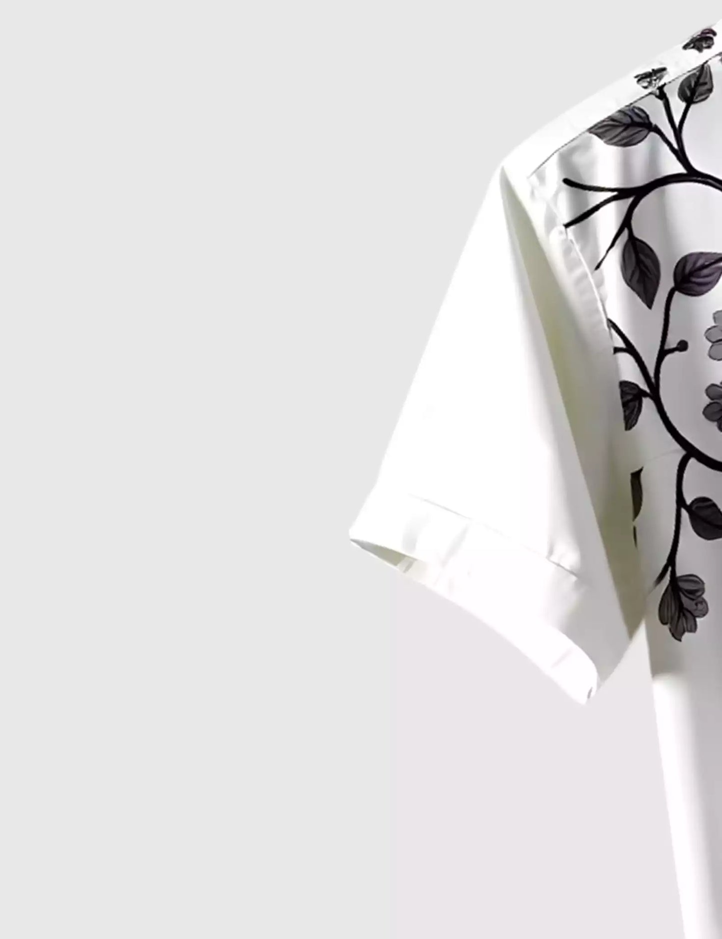 White Leafs Printed Men's Shirt Half Sleeves Exclusive Summer Edition - Prime Fitz