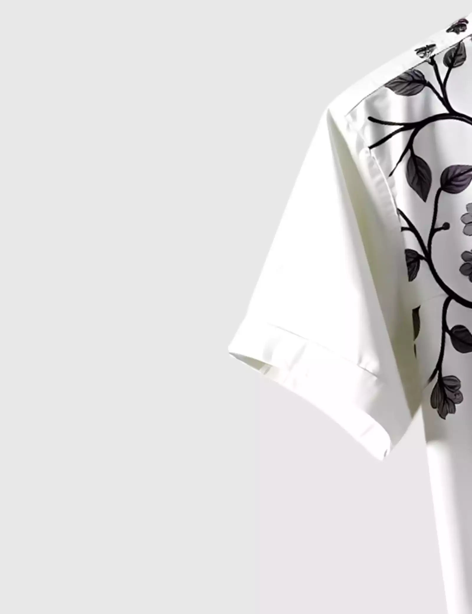 White Leafs Printed Men's Shirt Half Sleeves Exclusive Summer Edition - Prime Fitz