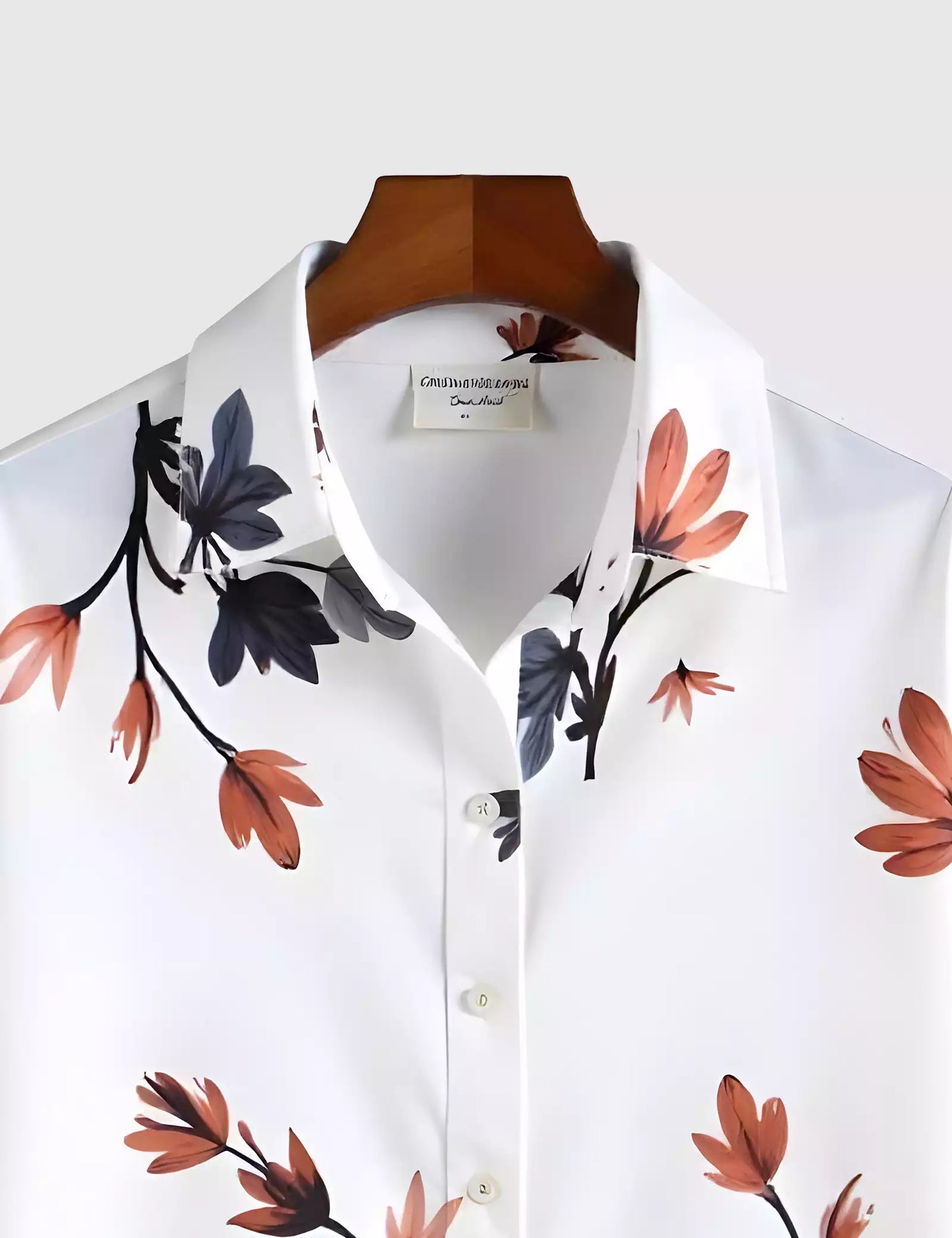 White Tulip Printed Men's Shirt Half Sleeves Exclusive Summer Edition - Prime Fitz