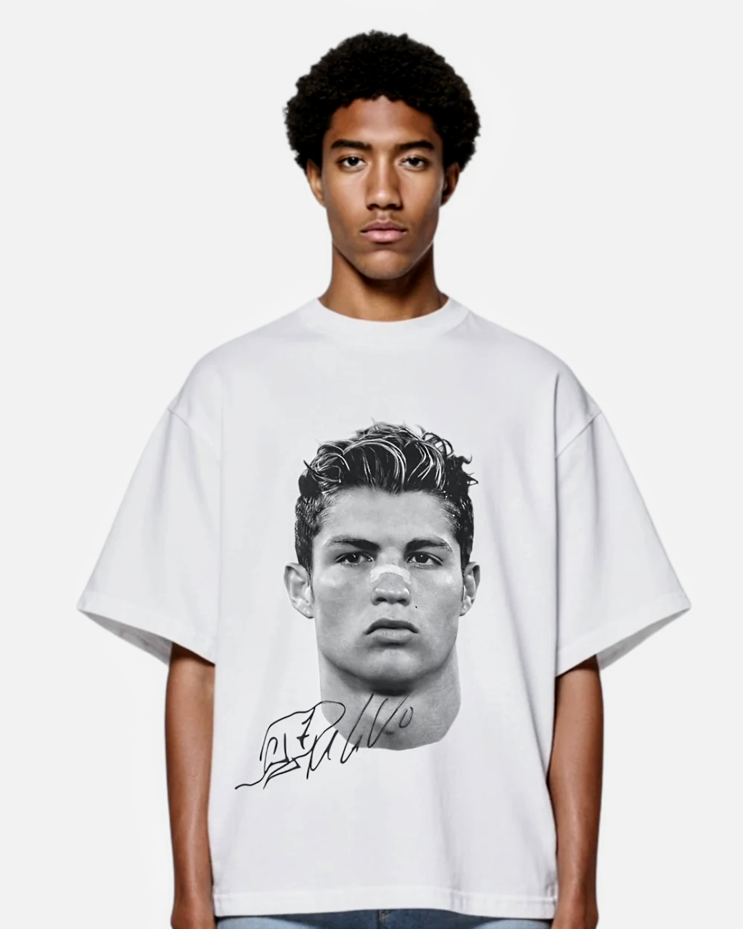 "CR7 Big Face" Oversized Boxy Tee - Prime Fitz
