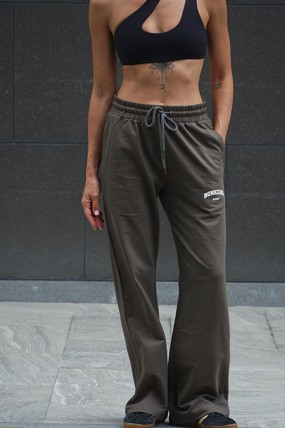 Shadow Olive Wide-Leg Sweatpants