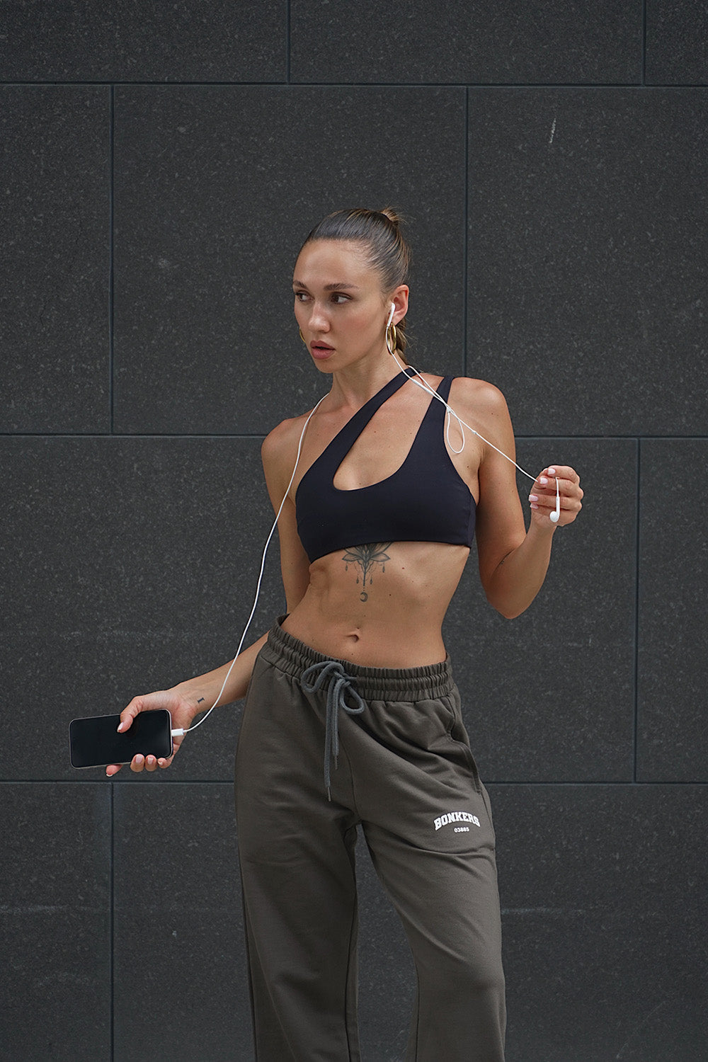 Shadow Olive Wide-Leg Sweatpants