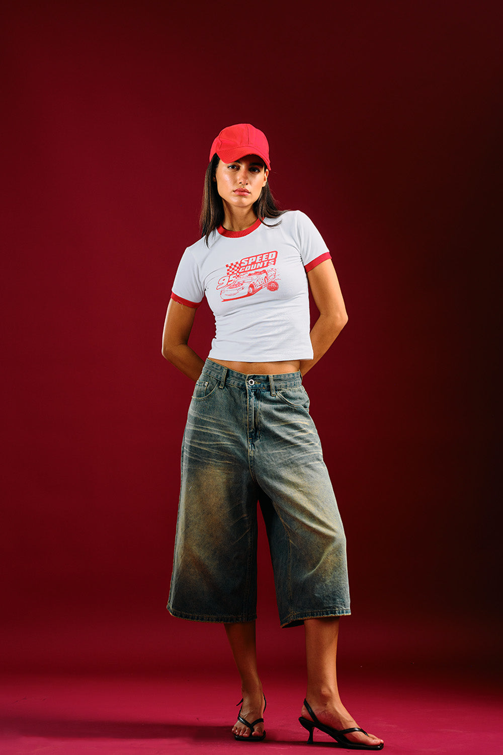 Speed Count Red Baby Tee