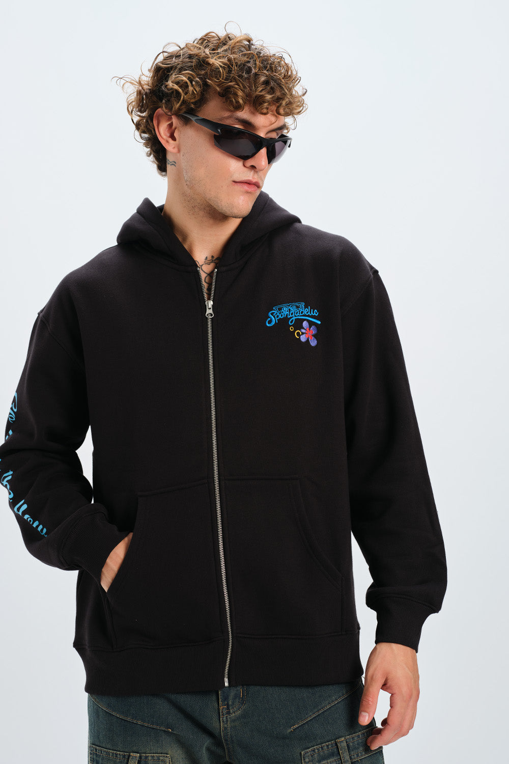 SpongeBob Embroidered Zipper Jacket