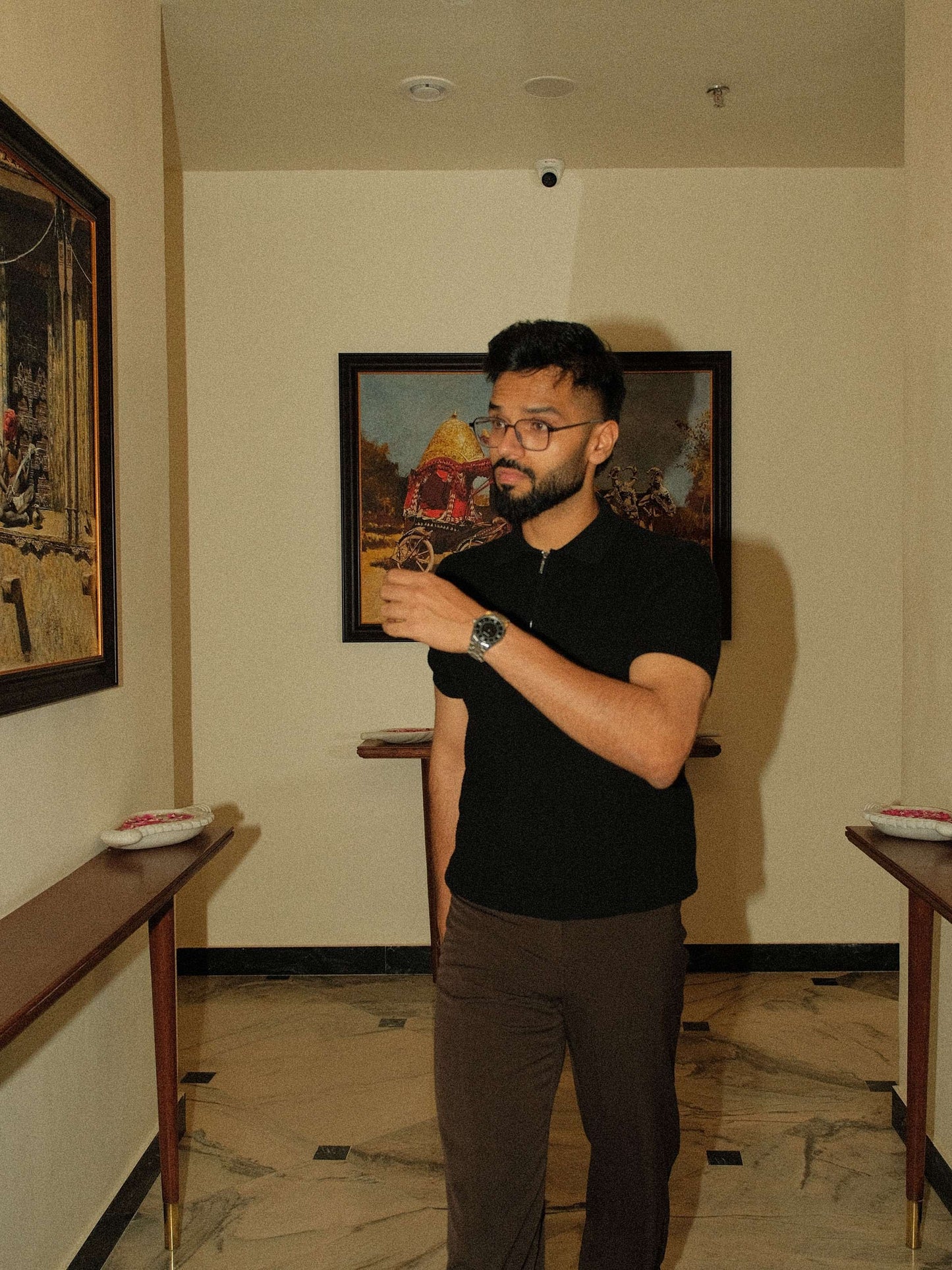 Old Money Wave Knit Polo - Black Money