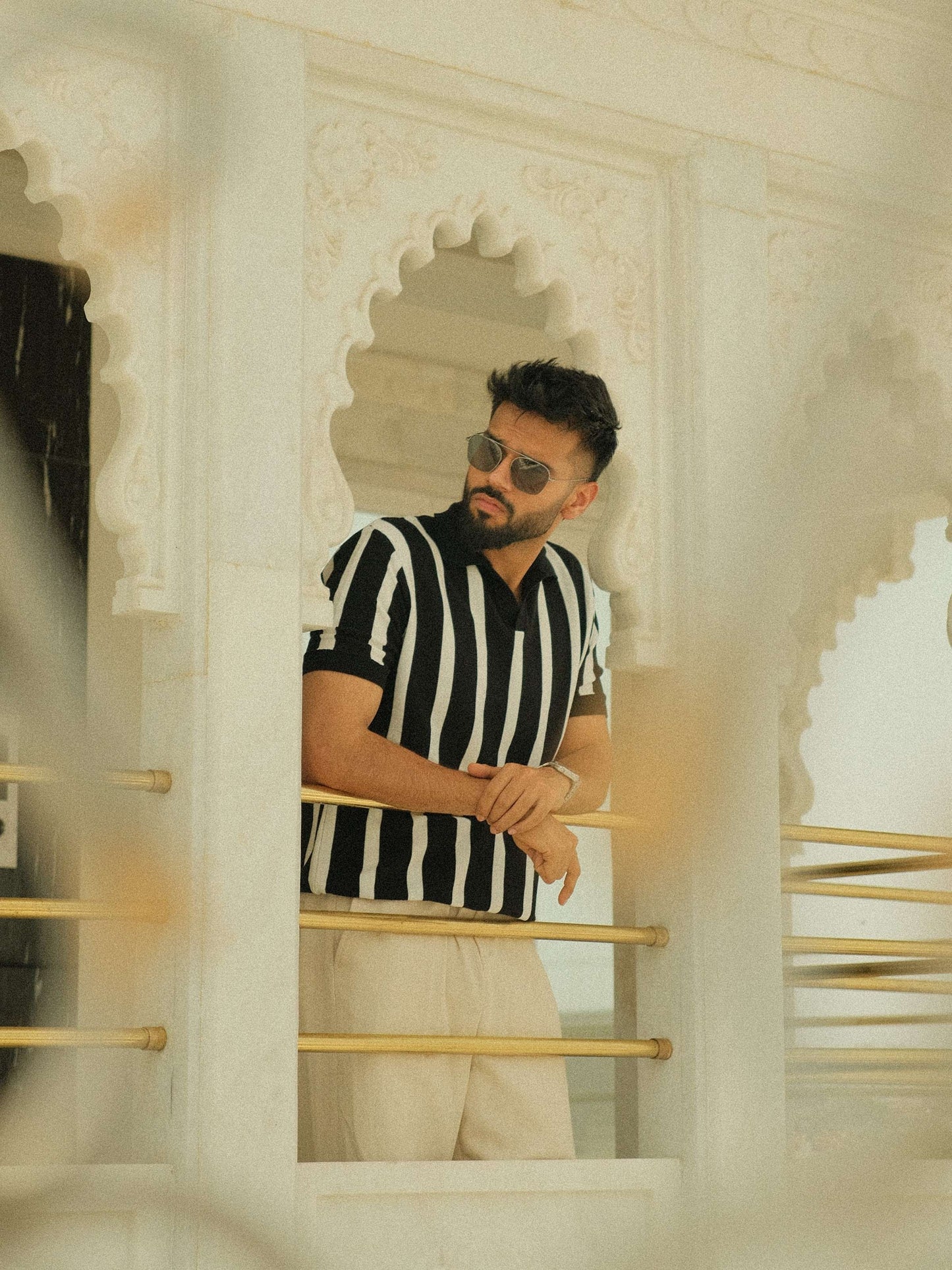 Old Money Stripe Polo - Contrast