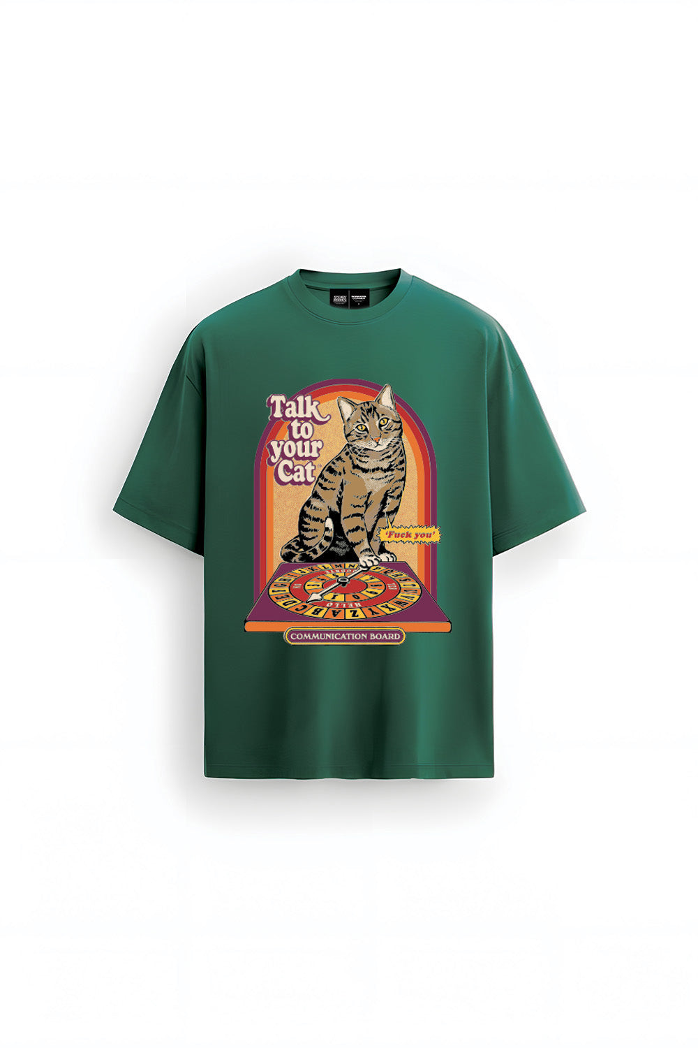 Talk To Your Cat Green Oversized T-Shirt
