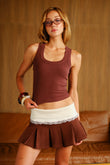 Tencel Ribbed Pecan Brown Modal Tank