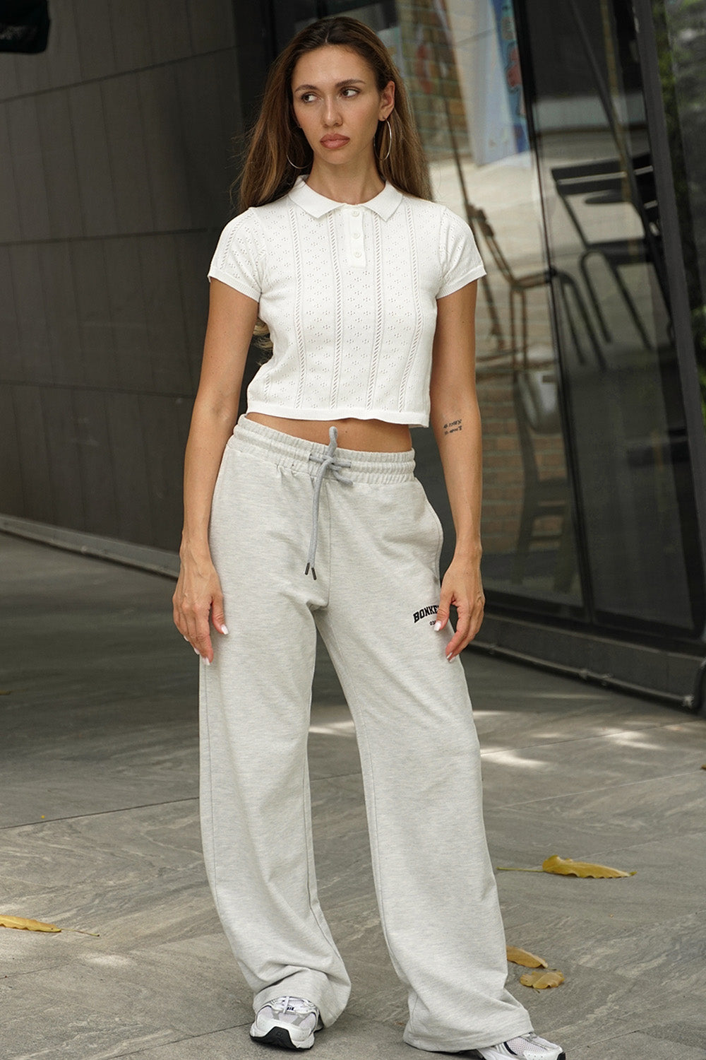 Cloud Grey Wide-Leg Sweatpants