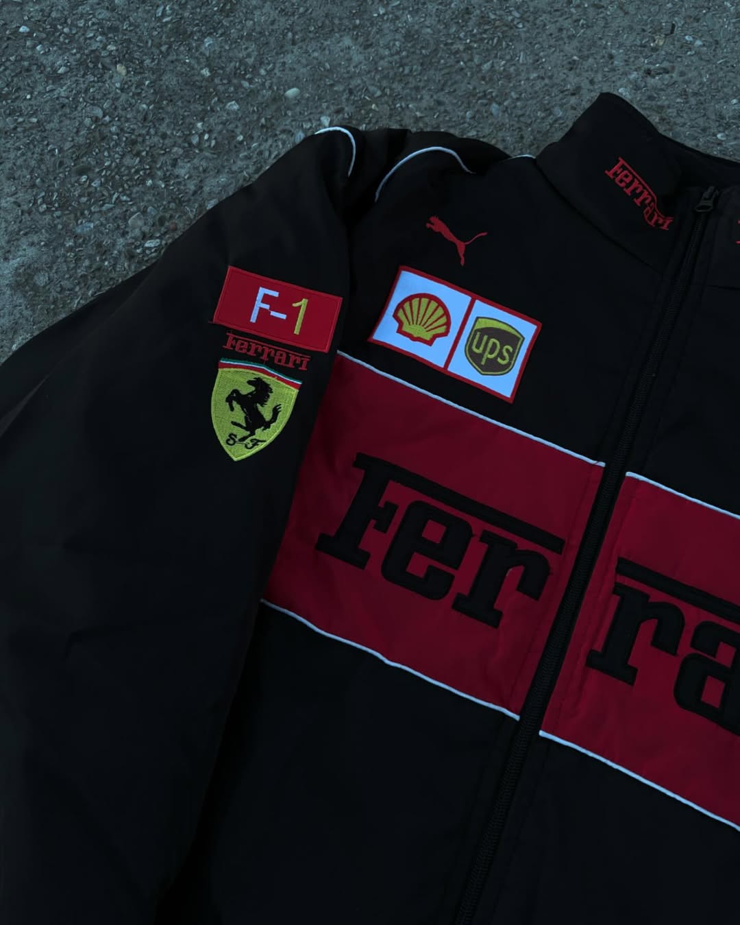 Black Ferrari Embroidery Jacket – Premium Unisex Racing Style - Prime Fitz