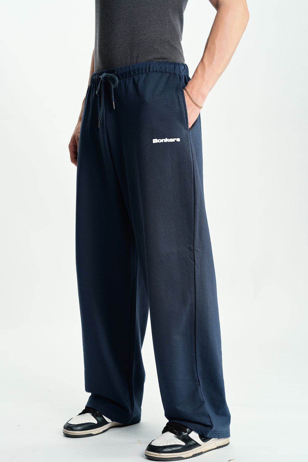 Blue Static Loose Fit Joggers