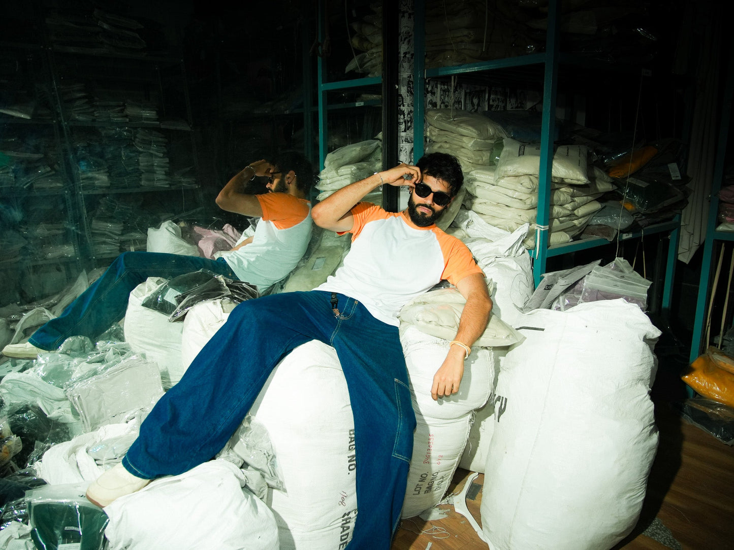 Reverse Raglan Slim Fit T-shirt - Orange