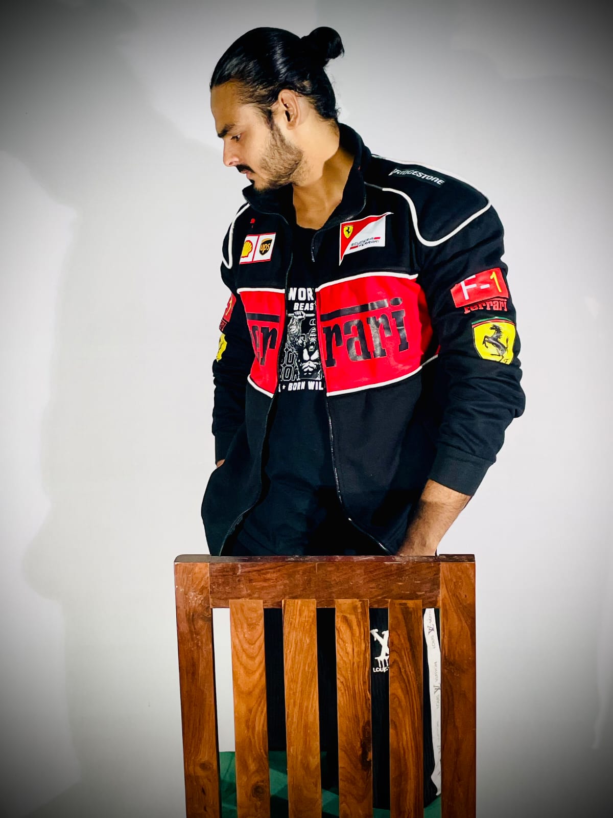 Racing Icon Black Ferrari F1 Vintage Jacket | For True Racers and Motorsport Enthusiasts - Prime Fitz