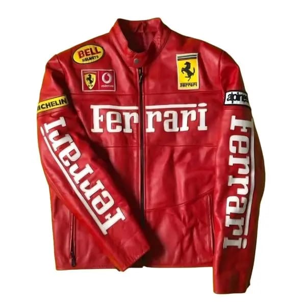 Ferrari Red Leather Racing Jacket – Iconic F1 Streetwear | Mercy Wear - Prime Fitz