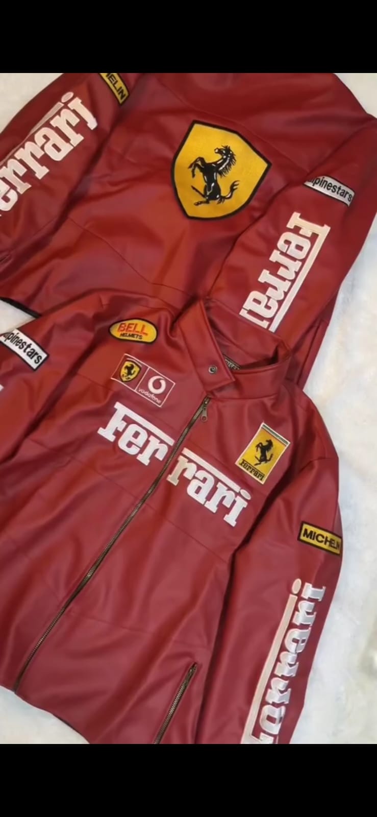 Ferrari Red Leather Racing Jacket – Iconic F1 Streetwear | Mercy Wear - Prime Fitz