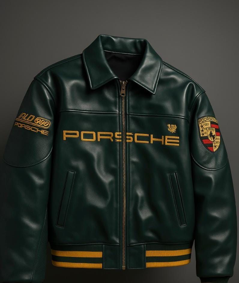 Porsche Vintage Leather Jacket – Timeless Motorsport Style - Prime Fitz