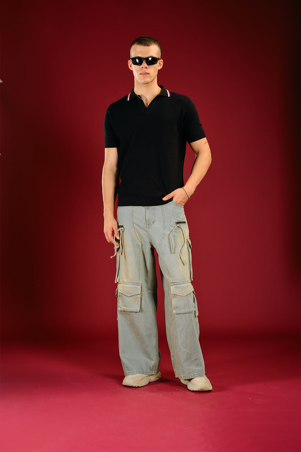 Yellowish Blue Denim Cargo