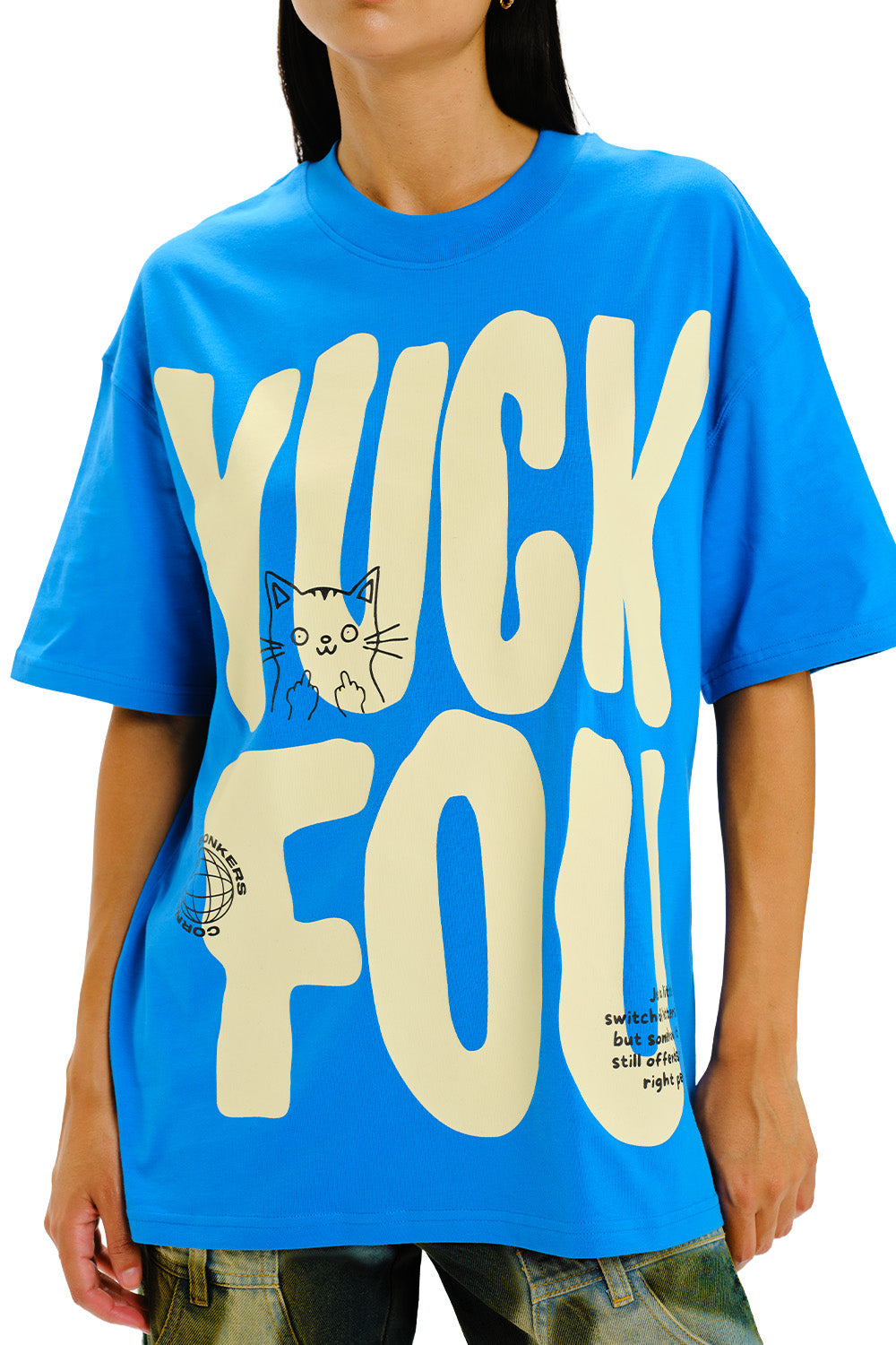 Yuck Fou Blue Oversized T-shirt